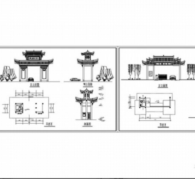 牌坊施工图 