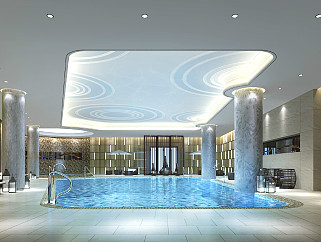 酒店游泳健身区施工图，建筑cad设计图纸下载