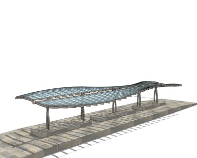 现代雨棚su免费模型，雨棚草图大师模型下载