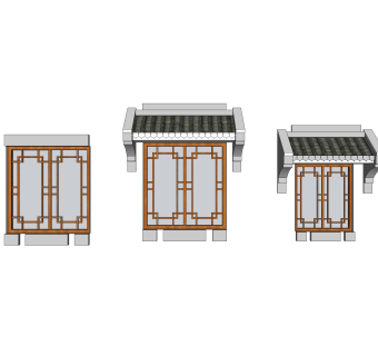 中式窗草图大师模型，中式窗SU模型下载