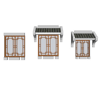 中式窗草图大师模型，中式窗SU模型下载