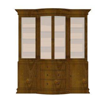 中式实木酒柜su模型，酒柜草图大师模型下载