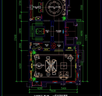 E户型CAD施工图，CAD建筑图纸免费下载