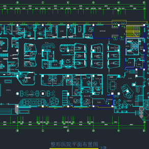 现代整形医院平面布置图cad施工图下载、现代整形医院平面布置图dwg文件下载