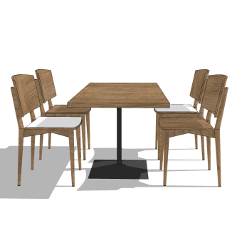 现代餐桌椅免费su模型，餐桌椅skp模型下载