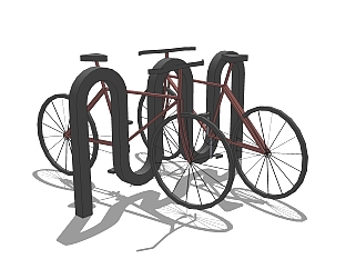 现代自行车免费su模型，自行车sketchup模型，自行车su...