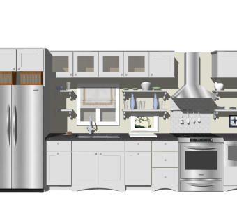 现代大气简约橱柜草图大师模型，大气简约橱柜sketchup模型免费下载