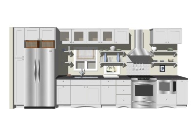 现代大气简约橱柜草图大师模型，大气简约橱柜sketchup模型免费下载