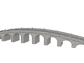 <em>中式</em>拱桥草图大师模型下载、拱桥su模型下载