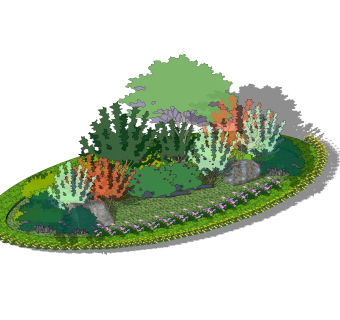 现代花坛草图大师模型，花坛SKP模型下载