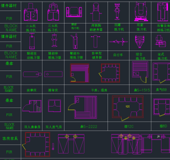 最新工装图块CAD素材，工装CAD图纸下载