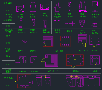 最新工装图块CAD素材，工装CAD图纸下载