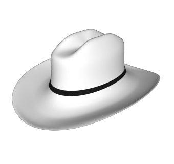 现代休闲牛仔帽草图大师模型,服装店衣架su模型下载