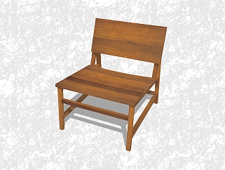 现代实木椅子草图大师模型，背靠椅su模型下载