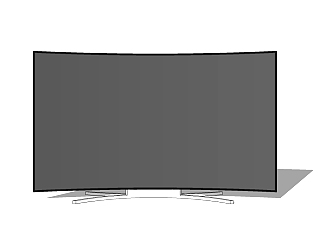   现代曲面屏电视机SU模型， sketchup模型下载