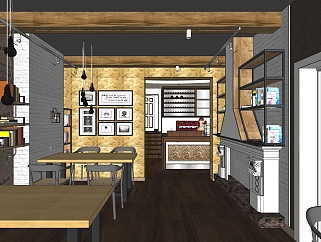 <em>现代咖啡厅</em>室内SU模型，<em>咖啡厅</em>sketchup模型下载