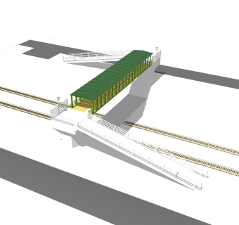 现代人行天桥草图大师模型，人行天桥sketchup模型免费下载