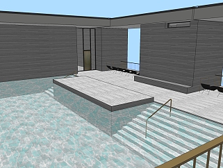 彼得·卒姆托设计瑞士瓦尔斯温泉浴场草图大师模型下载、瑞士瓦尔斯温泉浴场su模型下载