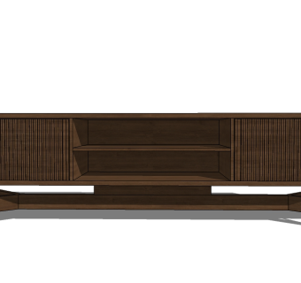 中式电视柜草图大师模型，电视柜sketchup模型下载