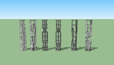 现代镂空圆形石柱草图大师模型，现代镂空圆形石柱sketchup模型下载