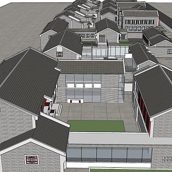 传统四合院建筑草图大师模型分享免费下载