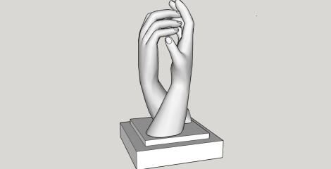 手型雕塑su模型、雕塑草图大师模型下载