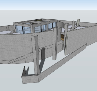 安藤忠雄作品伊东邸草图大师模型下载、伊东邸su模型下载