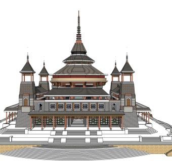 中国古代皇家建筑草图大师模型下载、古代皇家建筑su模型下载