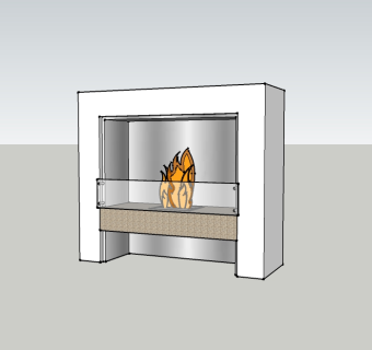 现代电壁炉SU模型下载，壁炉草图大师模型