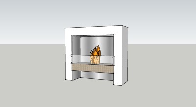现代电壁炉SU模型下载，壁炉草图大师模型