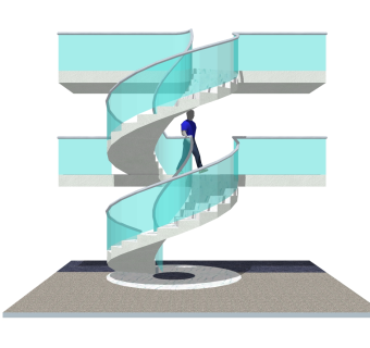 现代玻璃结构草图大师模型，玻璃结构sketchup模型免费下载