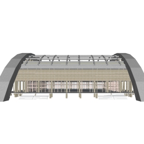 现代车站草图大师模型，车站sketchup模型免费下载