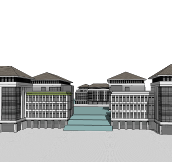 现代酒店草图大师模型下载、现代酒店su模型下载