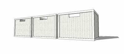 现代收纳箱草图大师模型，收纳箱sketchup模型下载