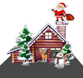 圣诞小屋摆件草图大师模型,现代装饰品su模型下载