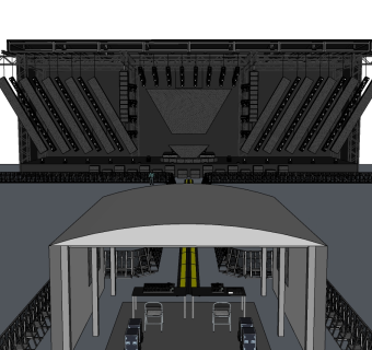 现代舞台草图大师模型，舞台SU模型下载
