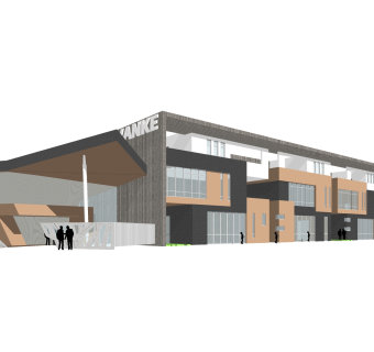 现代办公楼景观草图大师模型，办公楼景观sketchup模型免费下载