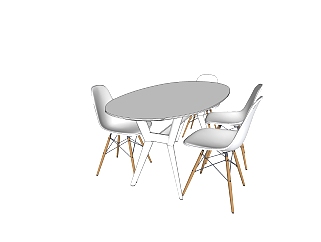 <em>现代餐桌椅</em>免费su模型，餐桌椅草图大师模型下载