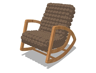 现代实木摇椅草图大师模型，椅子sketchup模型下载