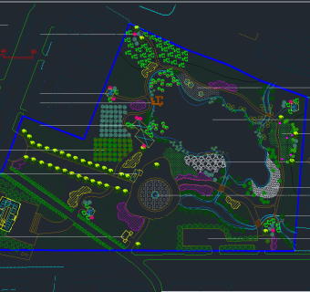 各式公园景观设计CAD平面图，公园景观CAD施工图纸下载