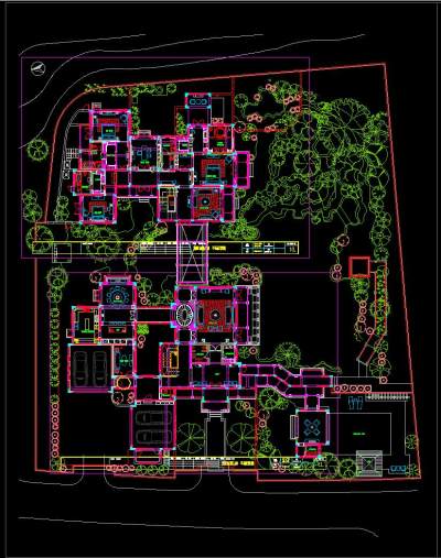 欧式新古典别墅CAD施工图效果图，CAD建筑图纸免费下载