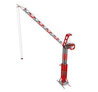 现代大型工用塔吊起重机sketchup模型，工业器材su模型下载