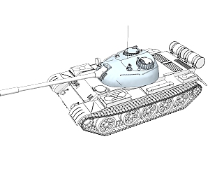 现代苏联T-55主站<em>坦克</em>su模型，<em>坦克</em>skp模型下载