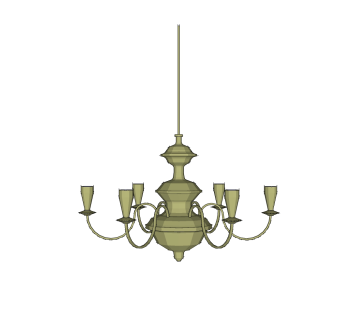 现代吊灯skp模型，吊灯草图大师模型下载