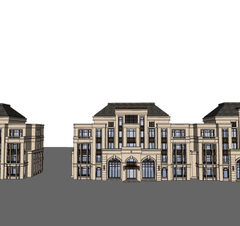 欧式别墅外观草图大师模型，SU模型免费下载