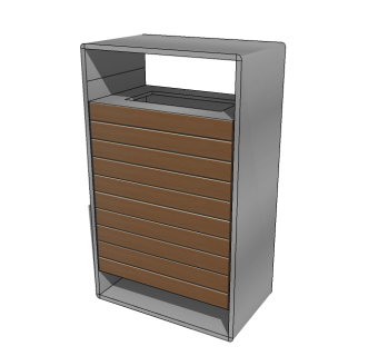 现代简约垃圾桶草图大师模型，垃圾桶SU模型下载