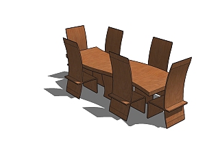 现代<em>实木餐桌</em>椅免费su模型，<em>实木餐桌</em>椅sketchup模型...