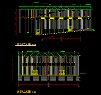 大学艺术楼建筑施工图，教学楼CAD施工图纸下载