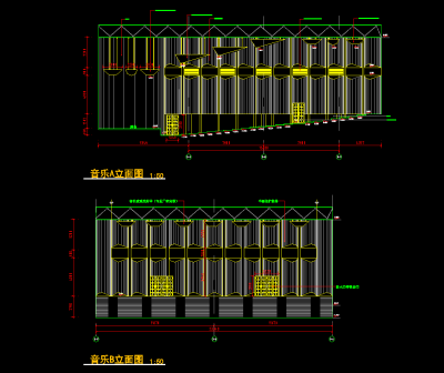 大学艺术楼建筑施工图，教学楼CAD施工图纸下载