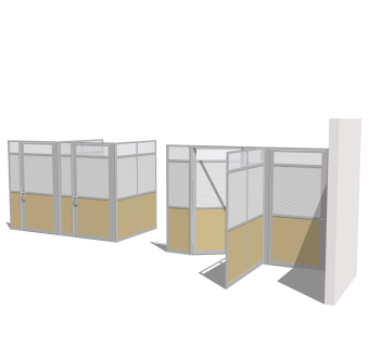 现代多功能隔断skp模型，屏风卡位skb文件下载